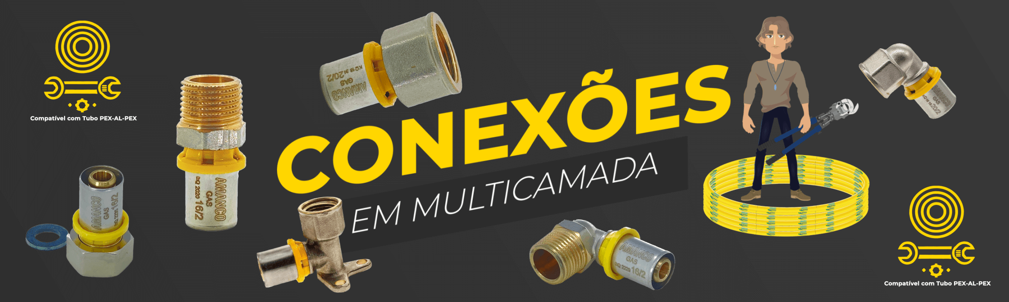 Conexões para Tubo Multicamada PEX-AL-PEX Profissional