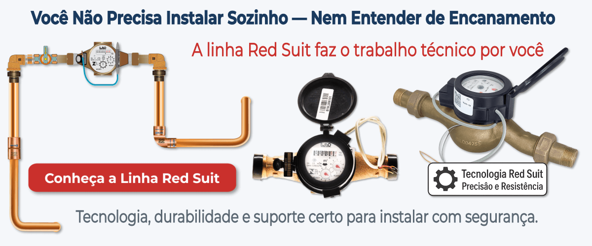 Hidrômetros Red Suit instalados, com destaque para economia e tecnologia