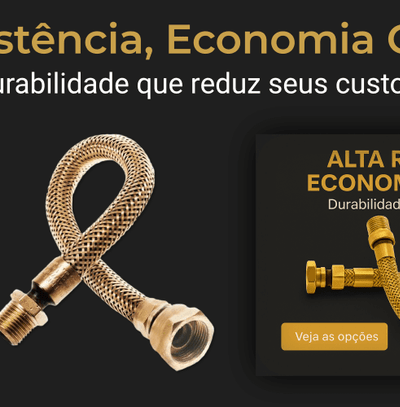 Mangueira de latão trançado com alta resistência, ideal para economia de custos e manutenção reduzida.