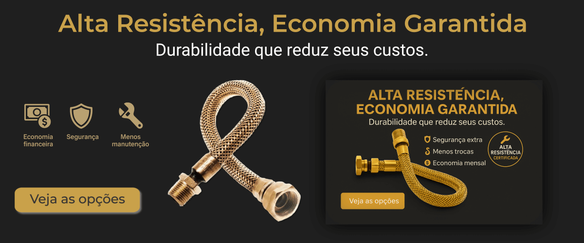 Mangueira de latão trançado com alta resistência, ideal para economia de custos e manutenção reduzida.